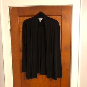 NWOT CJ Banks - Black Open Flowly Cardigan Size 1x